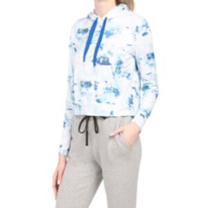 Kyodan tie dye aqua blue moss jersey hoodie cropped colorful. Size Medium.